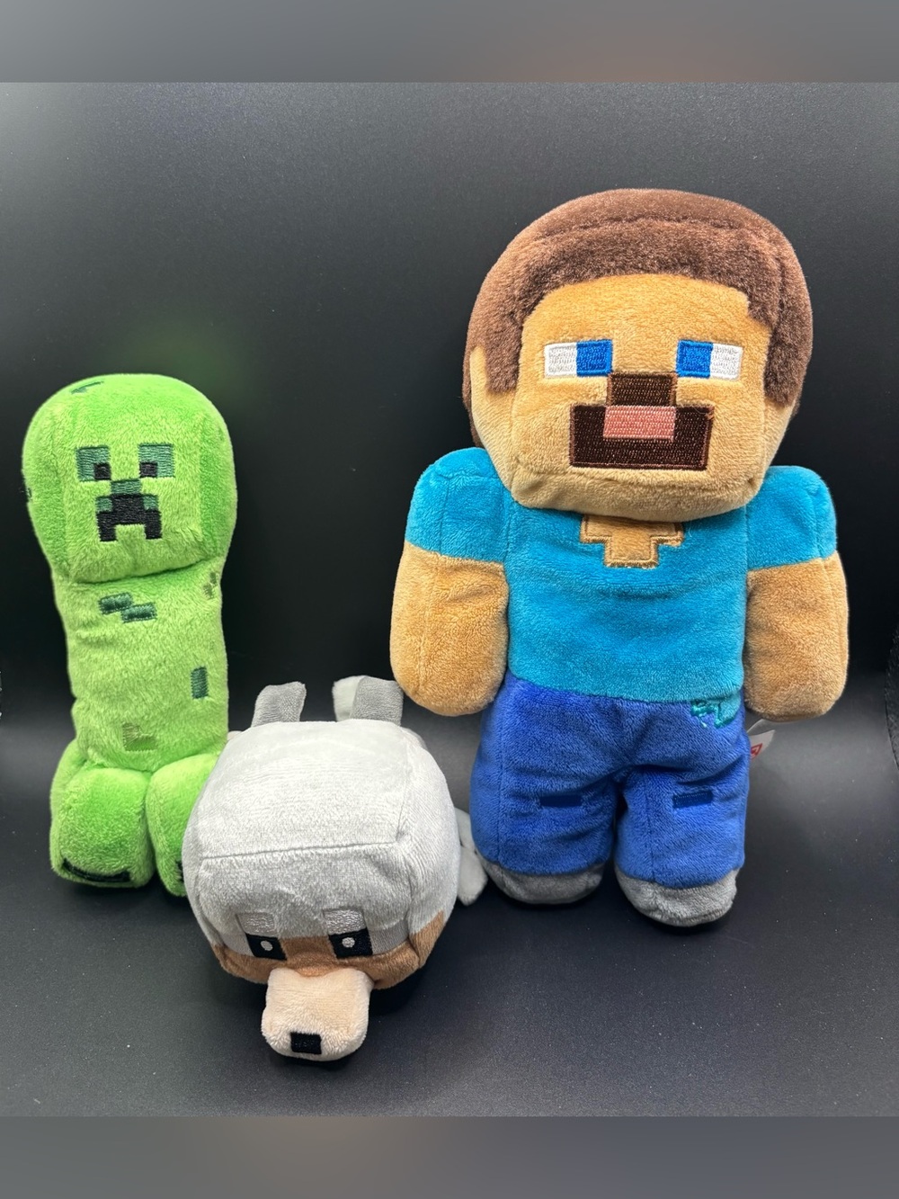 Minecraft Plush Lot Of 3
Characters Steve Creeper Dog/Wolf Clean Soft Collectors